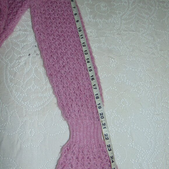 J Crew Sweater Pink Womens Cable Knit Pullover Mock Neck Long Sleeve Fuzzy sz 4 - Picture 8 of 12